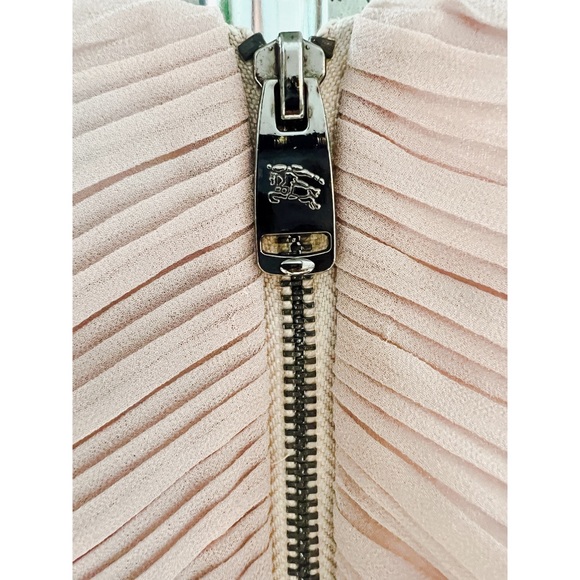 Burberry London Nude Ruched Pleated Chiffon Cocktail Dress - Picture 14 of 15